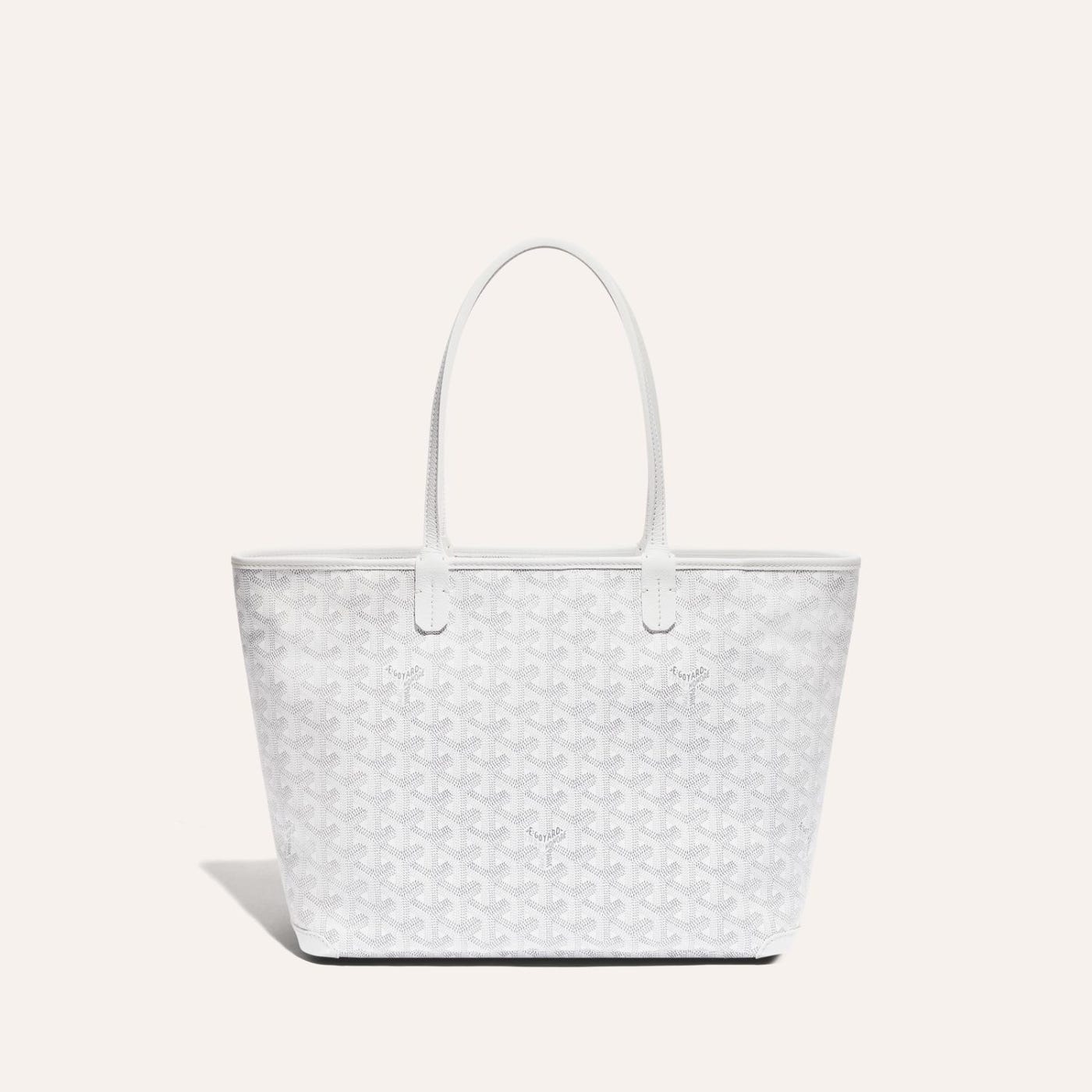 Goyard Goyardine Artois Tote PM White Canvas & Chevroches Calfskin Palladium Hardware - Image 1
